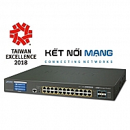Thiết bị chuyển mạch planet  L2+ 24-Port 10/100/1000T Ultra PoE + 4-Port 10G SFP+ Managed Switch with LCD touch screen