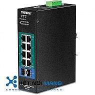 Thiết bị chuyển mạch TRENDnet TI-PG102i 10-Port Industrial Gigabit L2 Managed PoE+ DIN-Rail Switch